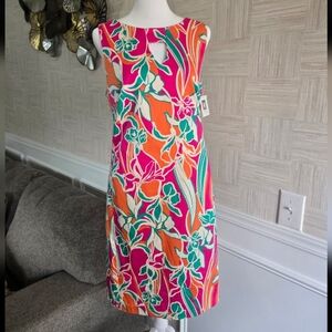 Anne Klein Pink Coral Multi Dress NWT